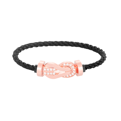 [Eternal Jewelry]CHANCE LARGE 8 FIGURE BUCKLE HALF DIAMOND BRACELET ROSE GOLD