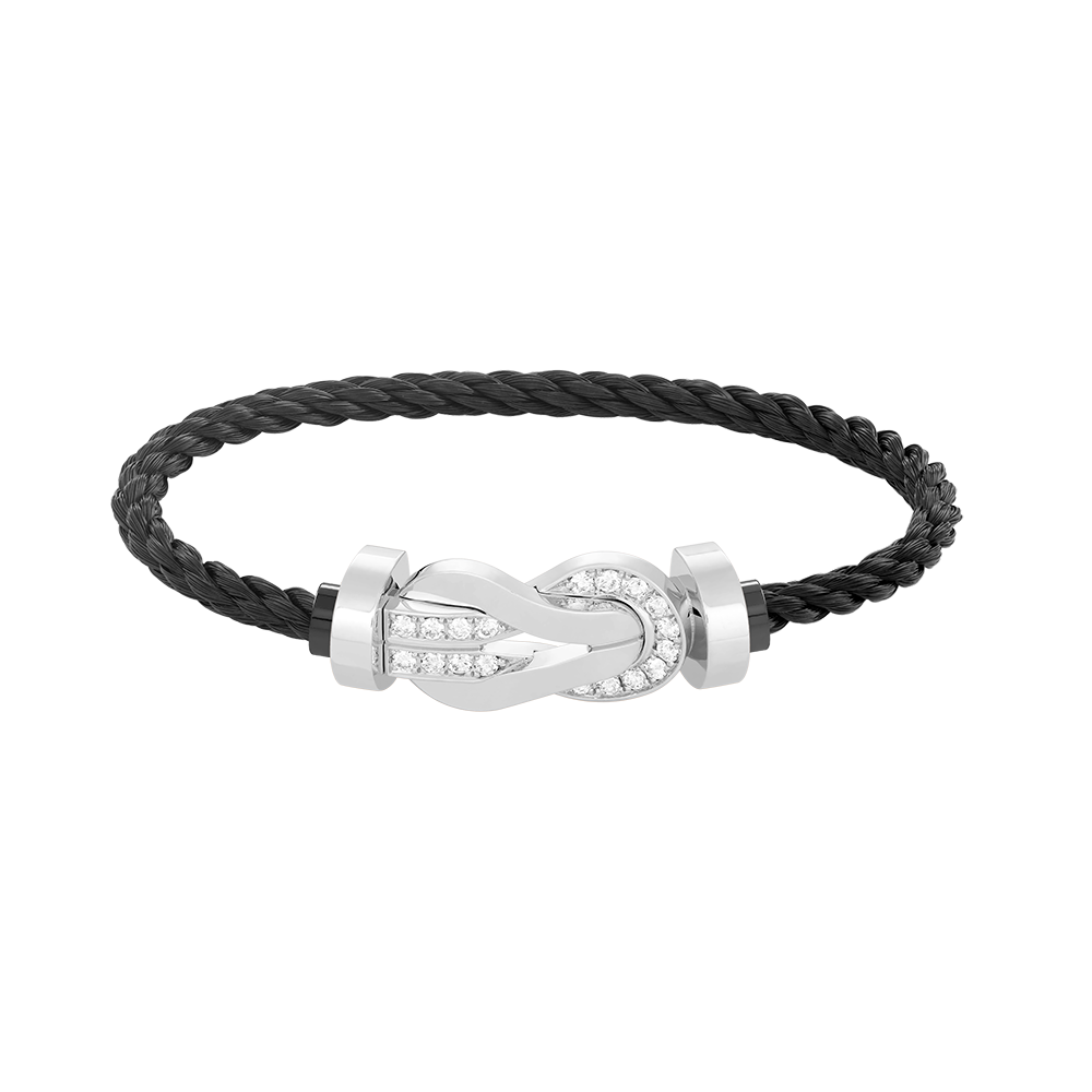 [Eternal Jewelry]CHANCE LARGE 8 FIGURE BUCKLE HALF DIAMOND BRACELET SILVER