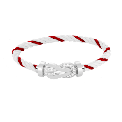 [Eternal Jewelry]CHANCE LARGE 8 FIGURE BUCKLE HALF DIAMOND BRACELET SILVER