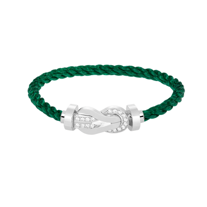 [Eternal Jewelry]CHANCE LARGE 8 FIGURE BUCKLE HALF DIAMOND BRACELET SILVER