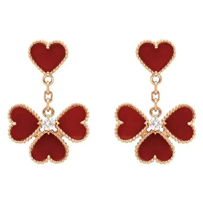 [Eternal Jewelry]SWEET CLOVER CARNELIAN EARRINGS