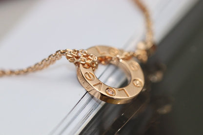 [Eternal Jewelry]LOVE NECKLACE ADJUSTABLE ROSE GOLD 2 DIAMOND