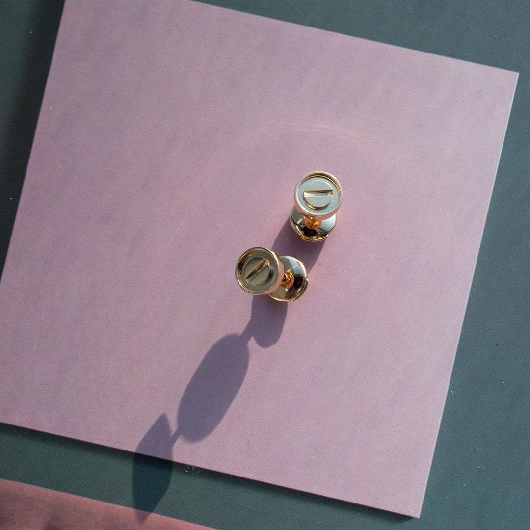 [Eternal Jewelry]LOVE EARRINGS PINK GOLD 10MM