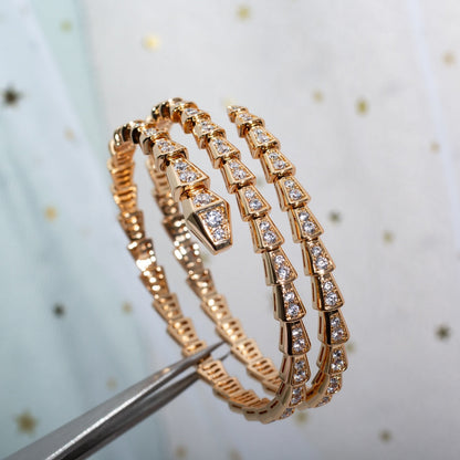 [Eternal Jewelry]SERPENTI BRACELET PINK GOLD DIAMOND DOUBLE ROW