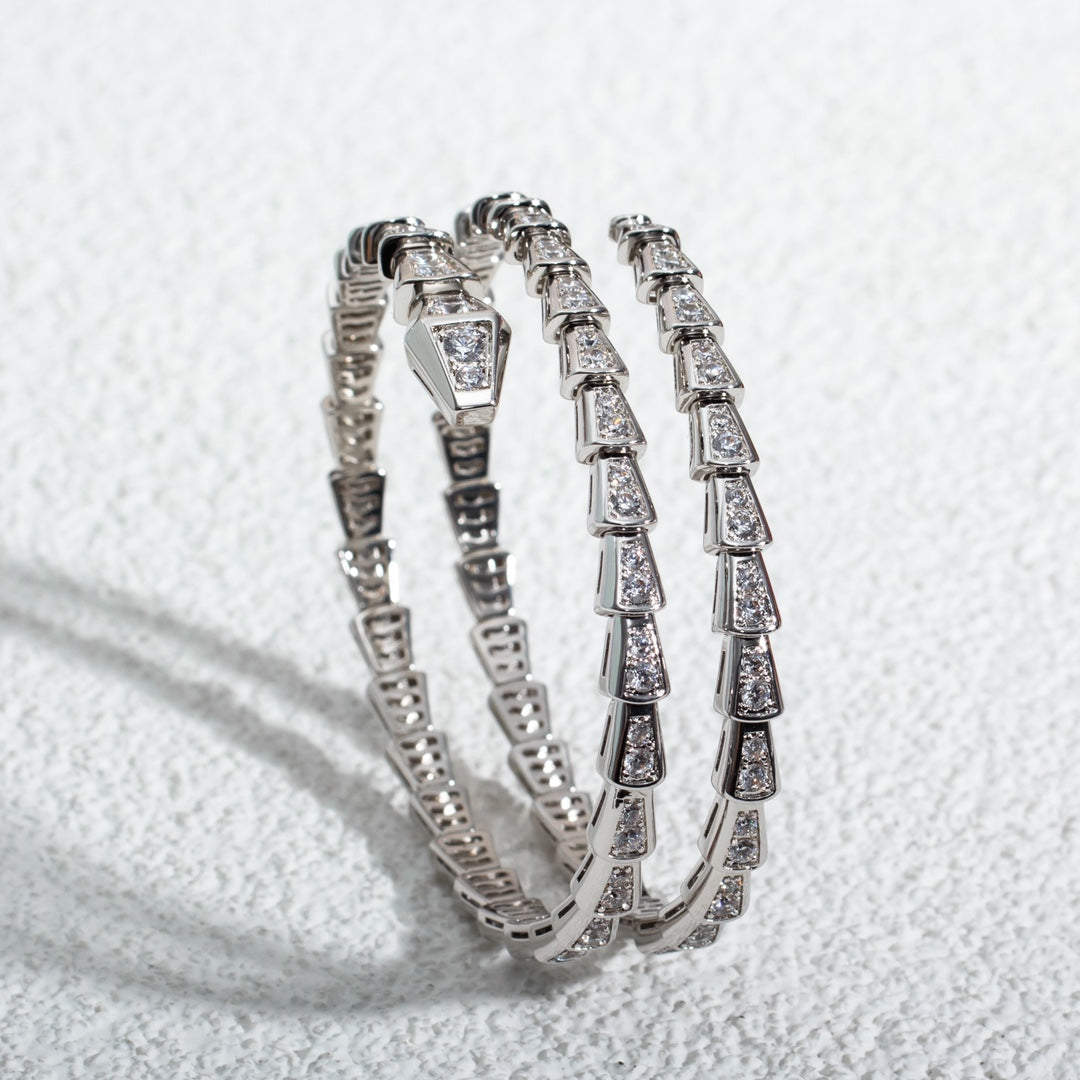 [Eternal Jewelry]SERPENTI BRACELET SILVER DIAMOND DOUBLE ROW