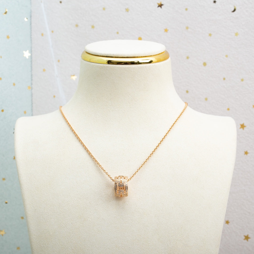 [Eternal Jewelry]PARENTESI NECKLACE PINK GOLD DIAMOND