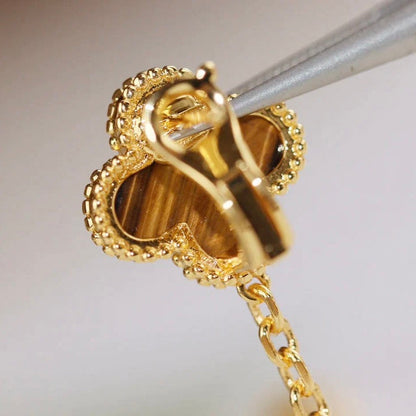 [Eternal Jewelry]CLOVER  2 MOTIF  TIGER EYE CARNELIAN EARRINGS