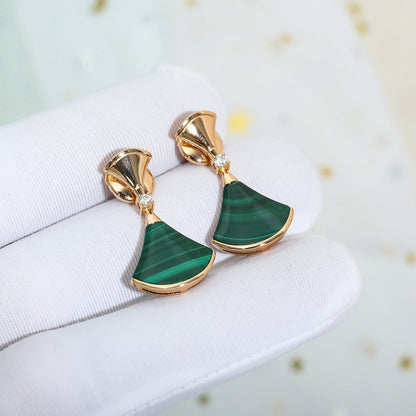 [Eternal Jewelry]DREAM MALACHITE PINK GOLD EARRINGS