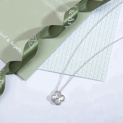 [Eternal Jewelry]CLOVER  15MM DIAMOND LASER NECKLACE SILVER