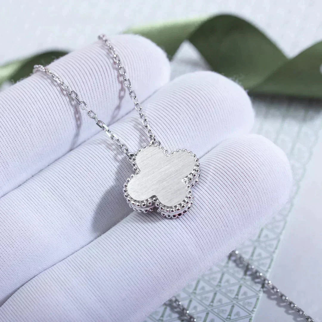 [Eternal Jewelry]CLOVER  15MM DIAMOND LASER NECKLACE SILVER