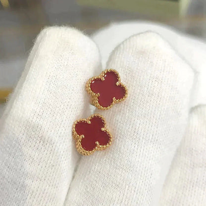 [Eternal Jewelry]CLOVER MINI 9.5MM CARNELIAN EARRINGS