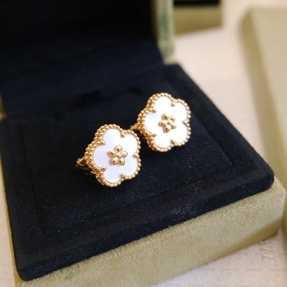 [Eternal Jewelry]LUCKY PINK GOLD WHITE MOP EARRINGS