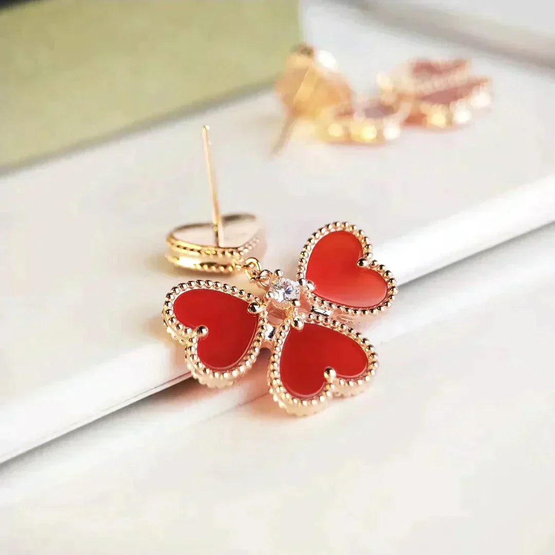 [Eternal Jewelry]SWEET CLOVER CARNELIAN EARRINGS