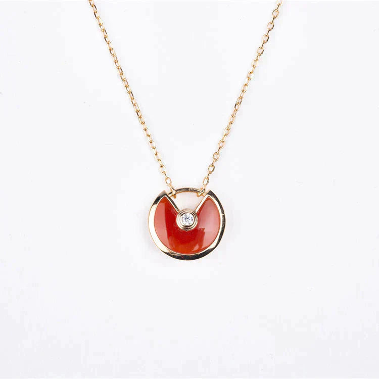 [Eternal Jewelry]AMULETTE GOLD CARNELIAN ONYX NECKLACE