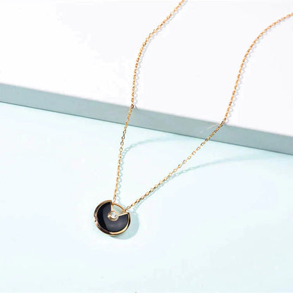 [Eternal Jewelry]AMULETTE GOLD CARNELIAN ONYX NECKLACE