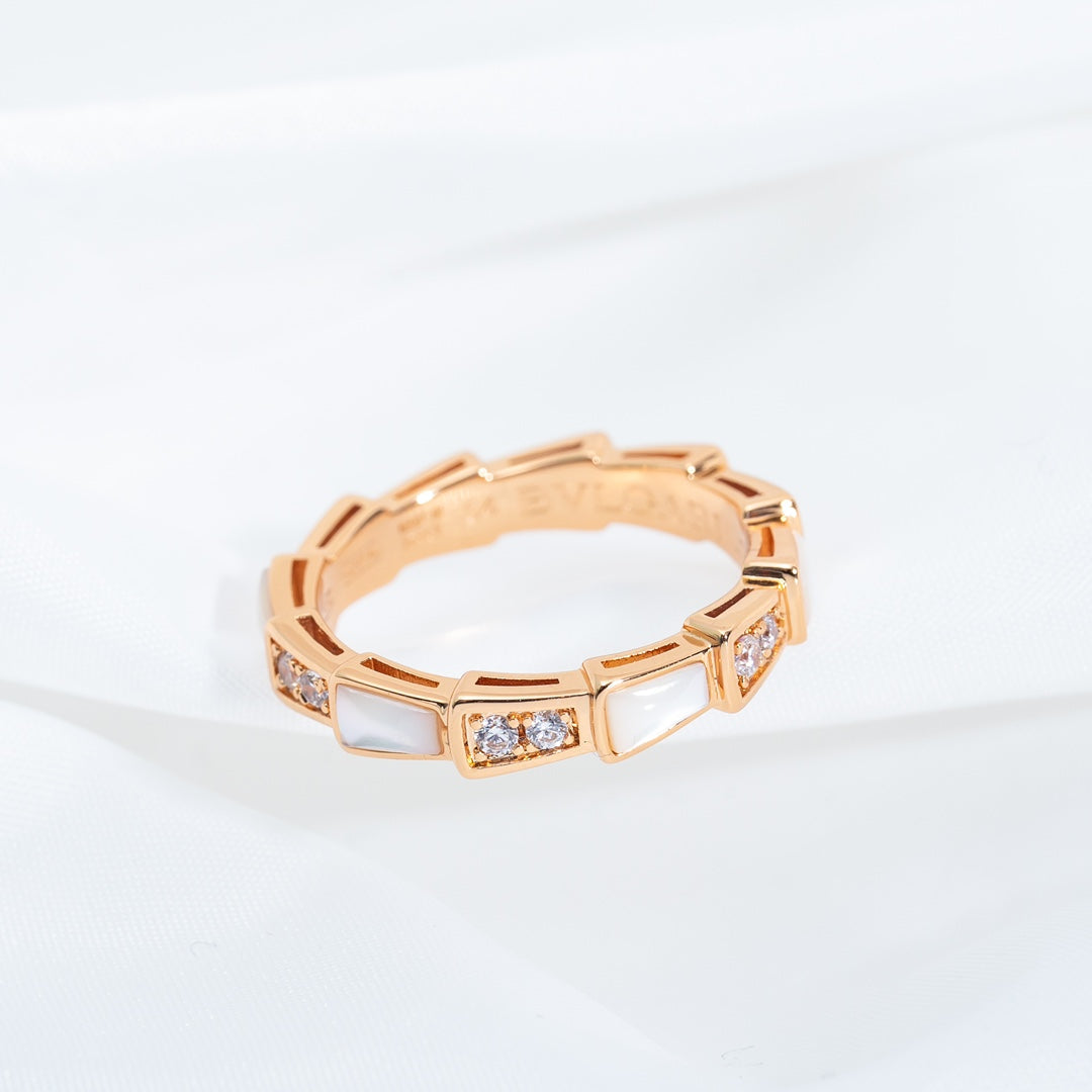 [Eternal Jewelry]SERPENTI RING PINK GOLD DIAMOND MOP 3MM