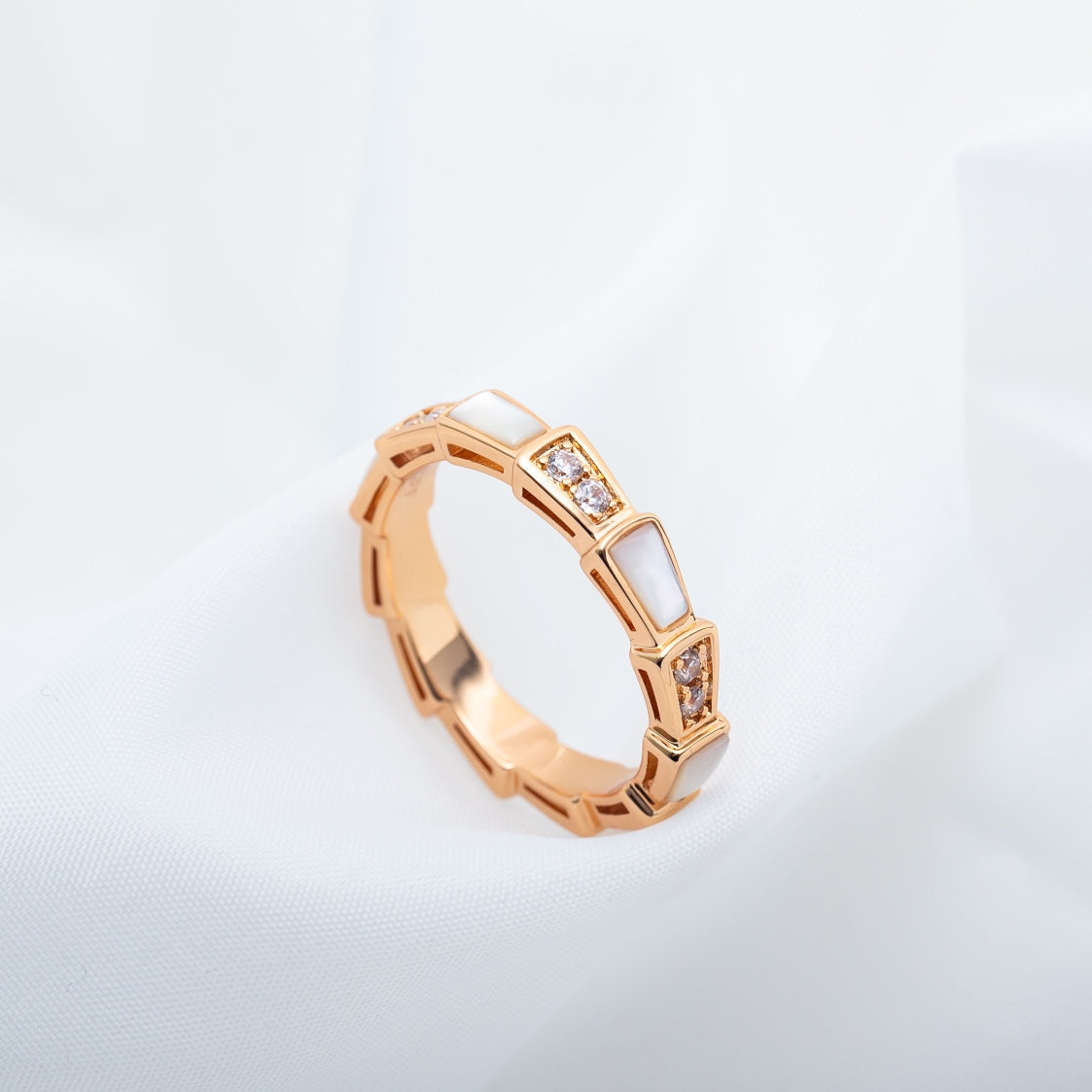 [Eternal Jewelry]SERPENTI RING PINK GOLD DIAMOND MOP 3MM