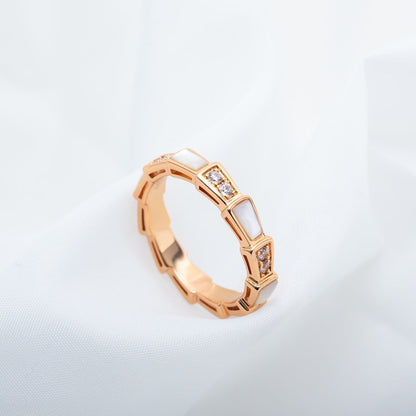 [Eternal Jewelry]SERPENTI RING PINK GOLD DIAMOND MOP 3MM