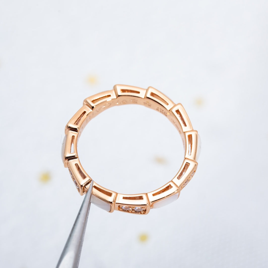 [Eternal Jewelry]SERPENTI RING PINK GOLD DIAMOND MOP 3MM