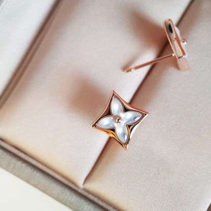 [Eternal Jewelry]STAR MOP PINK GOLD EARRINGS