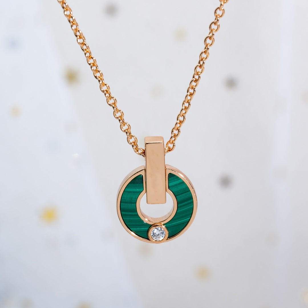 [Eternal Jewelry]GARI NECKLACE PINK GOLD MALACHITE