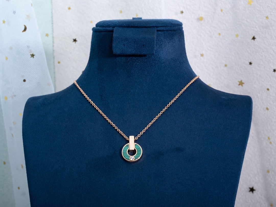 [Eternal Jewelry]GARI NECKLACE PINK GOLD MALACHITE
