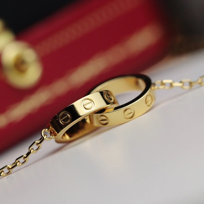 [Eternal Jewelry]LOVE NECKLACE DOUBLE RING GOLD