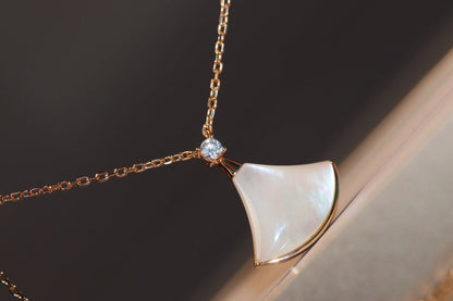 [Eternal Jewelry]DREAM NECKLACE WHITE MOP PINK GOLD 1 DIAMOND