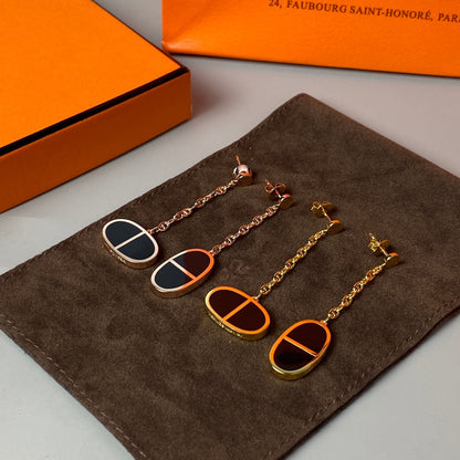 [Eternal Jewelry]CHAINE VERSO BLACK CERAMIC EARRINGS