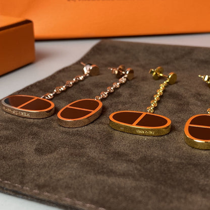 [Eternal Jewelry]CHAINE VERSO BLACK CERAMIC EARRINGS