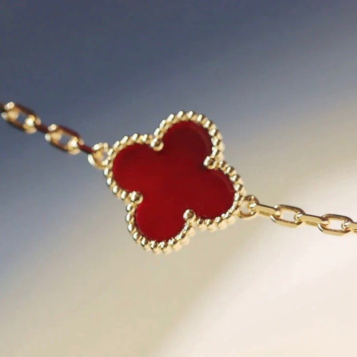 [Eternal Jewelry]CLOVER 20 MOTIFS CARNELIAN NECKLACE