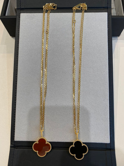 [Eternal Jewelry]CLOVER 25MM NECKLACE GOLD CARNELIAN