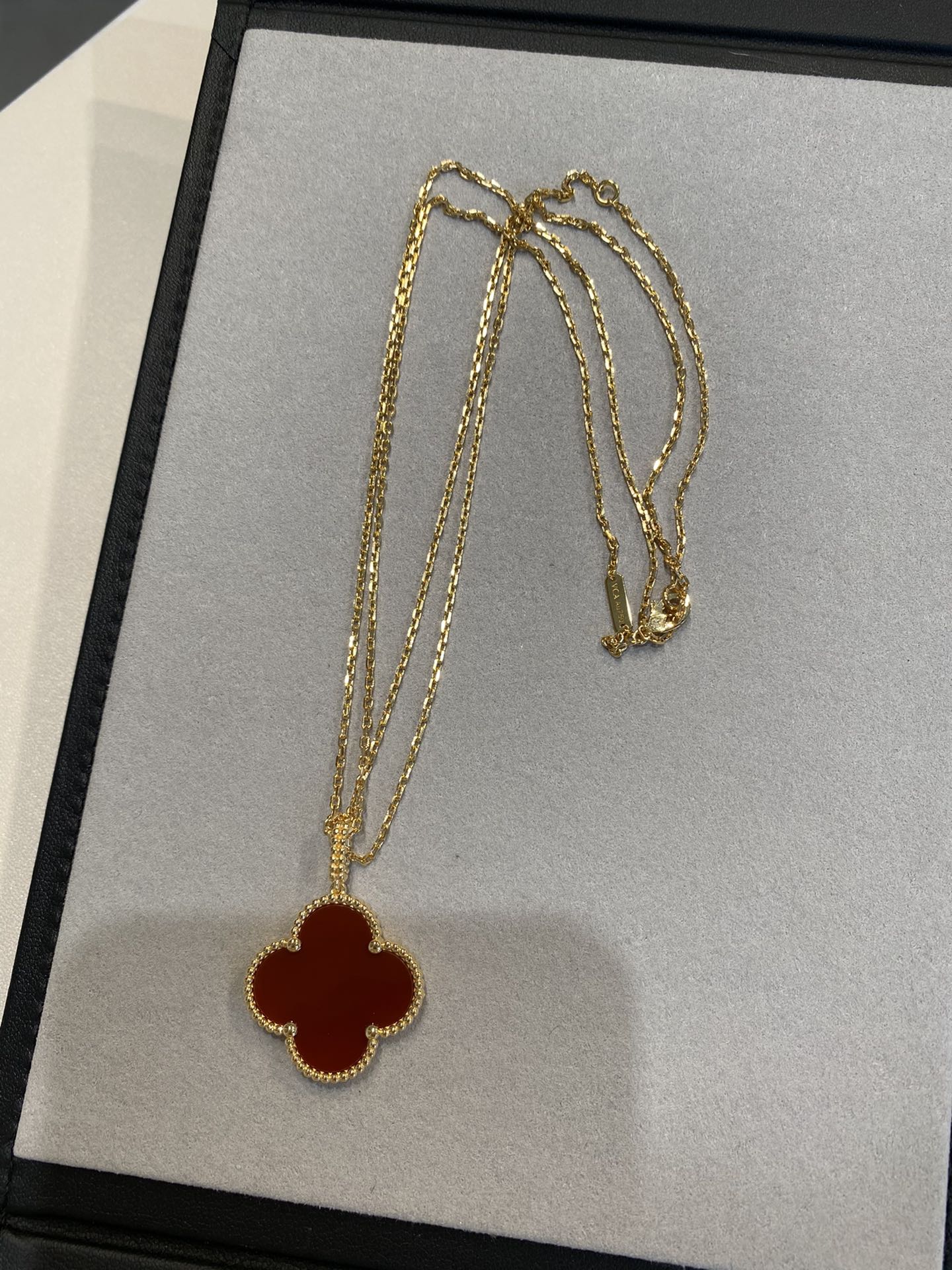 [Eternal Jewelry]CLOVER 25MM NECKLACE GOLD CARNELIAN
