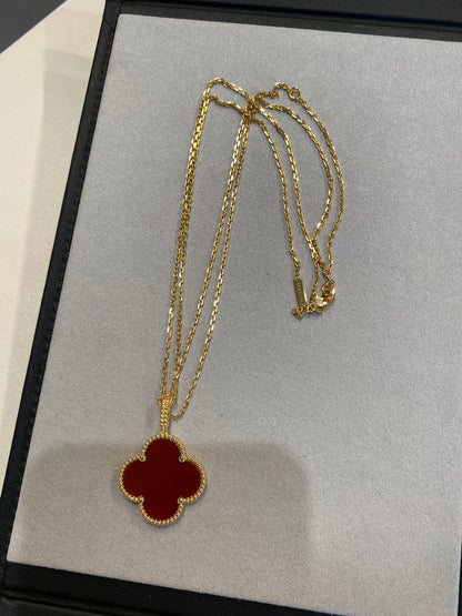 [Eternal Jewelry]CLOVER 25MM NECKLACE GOLD CARNELIAN