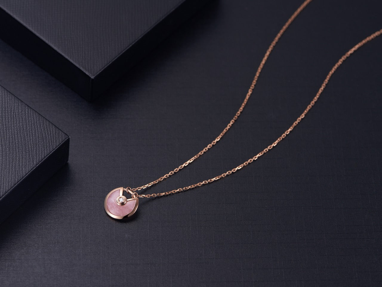 [Eternal Jewelry]AMULETTE ROSE GOLD PINK MOP NECKLACE