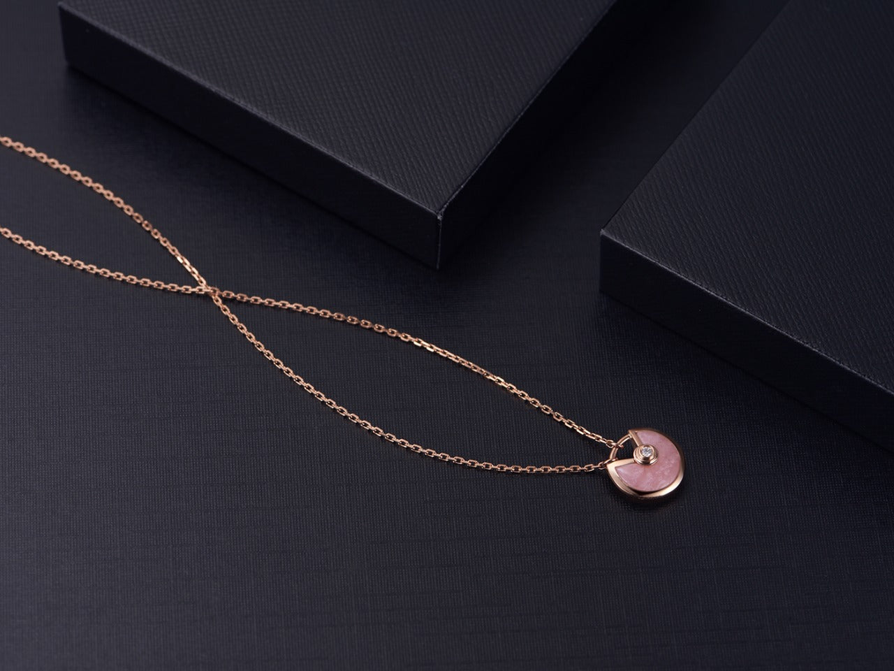 [Eternal Jewelry]AMULETTE ROSE GOLD PINK MOP NECKLACE