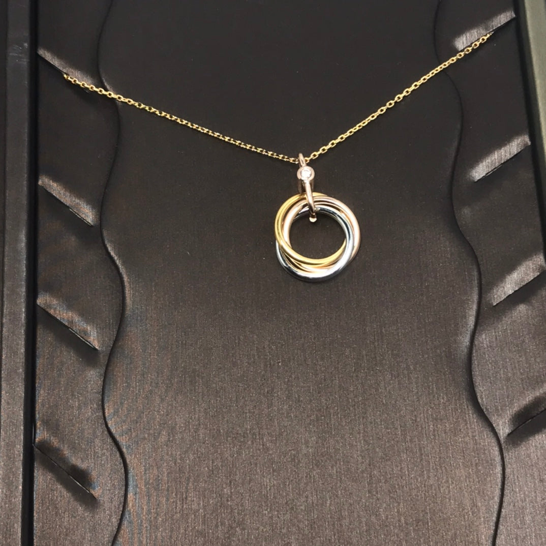 [Eternal Jewelry]TRINITY SILVER GOLD PINK GOLD NECKLACE