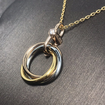 [Eternal Jewelry]TRINITY SILVER GOLD PINK GOLD NECKLACE