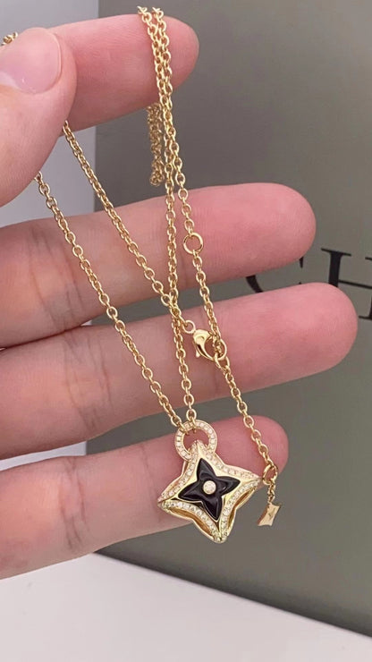 [Eternal Jewelry]STAR PEDANT PINK GOLD DIAMOND NECKLACE