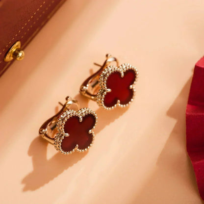 [Eternal Jewelry]CLOVER MEDIUM 1 MOTIFS CARNELIAN  EARRINGS