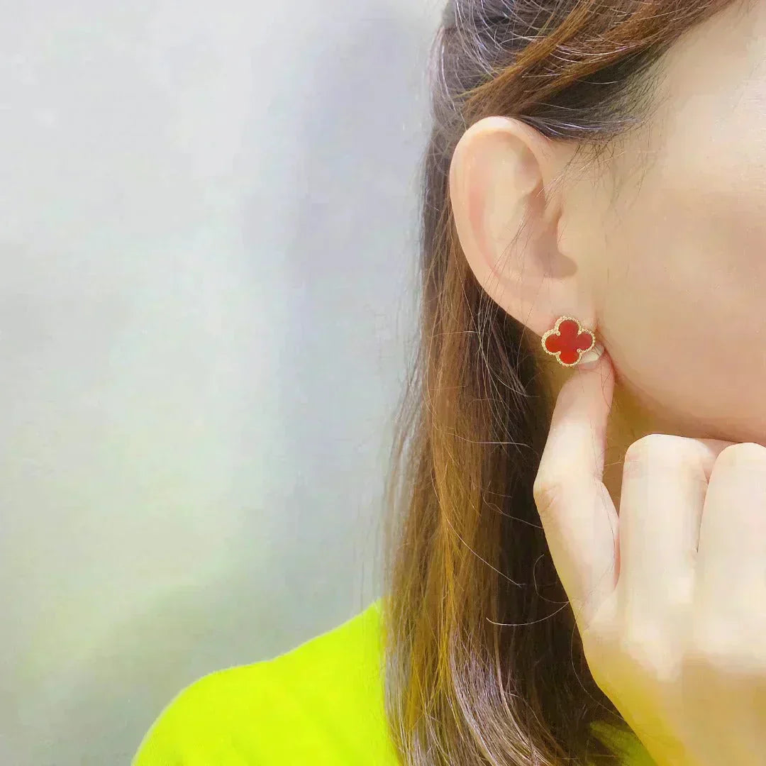 [Eternal Jewelry]CLOVER MEDIUM 1 MOTIFS CARNELIAN  EARRINGS