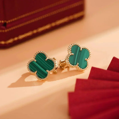 [Eternal Jewelry]CLOVER MEDIUM 1 MOTIFS MALACHITE  EARRINGS