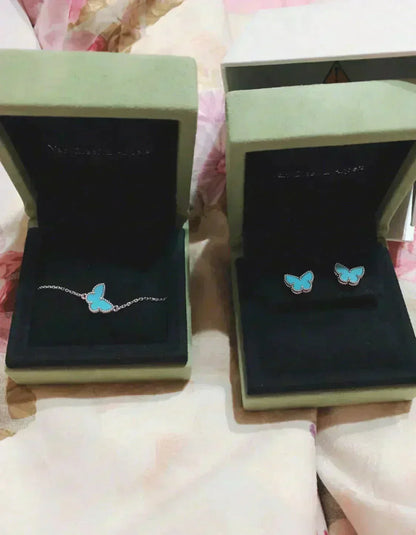 [Eternal Jewelry]BUTTERFLY TURQUOISE EARRINGS SILVER