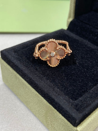 [Eternal Jewelry]CLOVER RIVERSIBLE PINK GOLD RING
