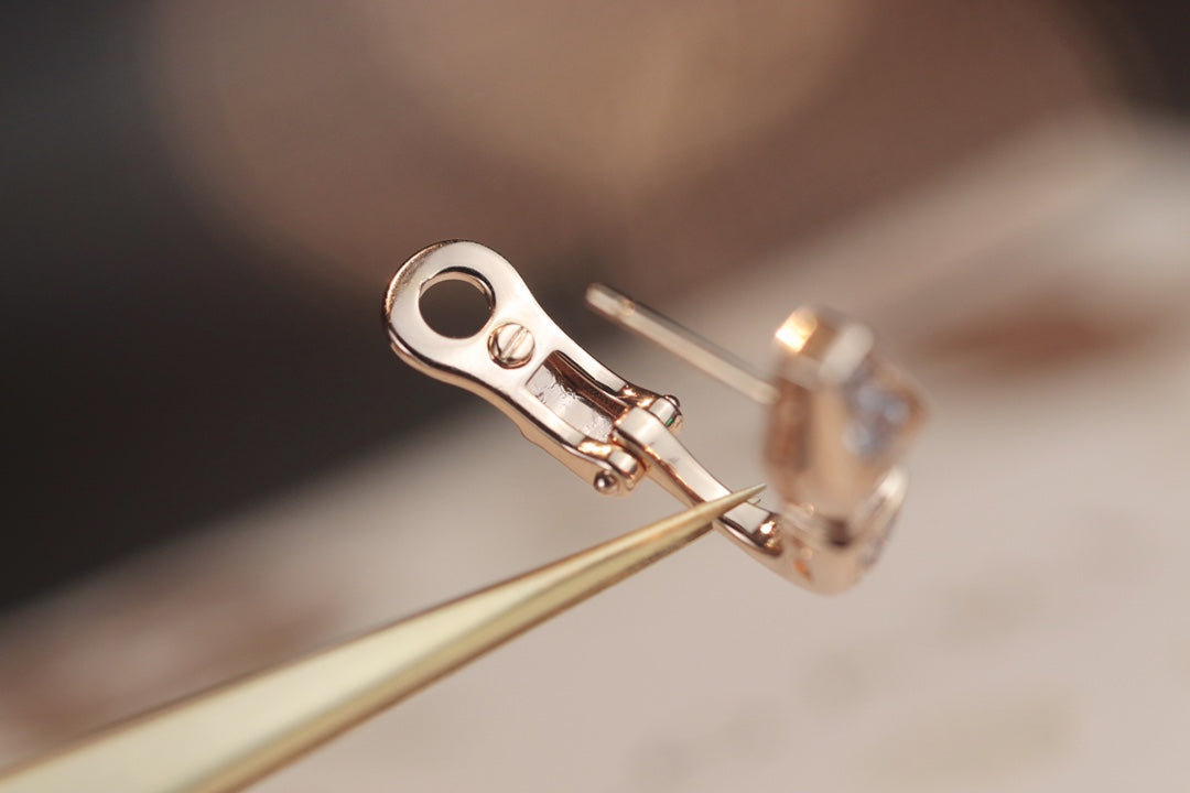 [Eternal Jewelry]SERPENT PINK GOLD DIAMOND EARRINGS