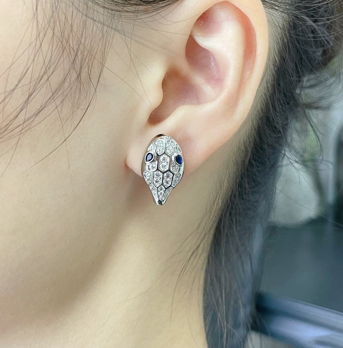 [Eternal Jewelry]SERPENT DIAMOND STUD EARRINGS