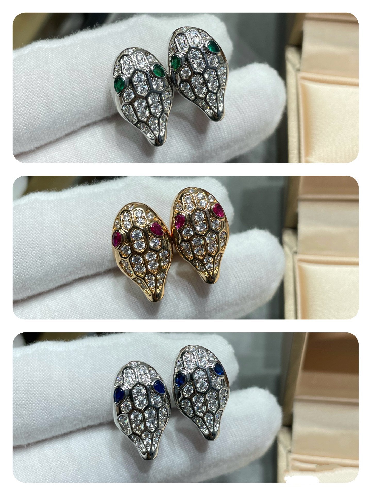 [Eternal Jewelry]SERPENT DIAMOND STUD EARRINGS