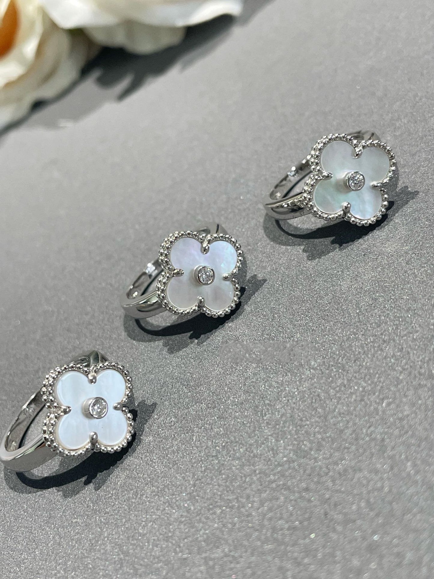 [Eternal Jewelry]CLOVER SILVER MOP DIAMOND RING