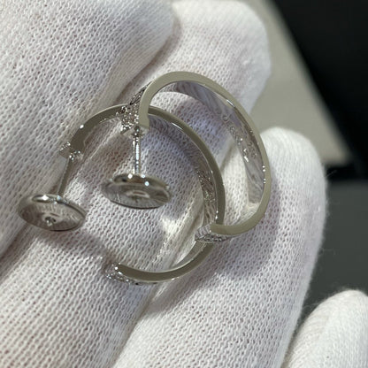 [Eternal Jewelry]LOVE DIAMOND SILVER HOOP EARRINGS