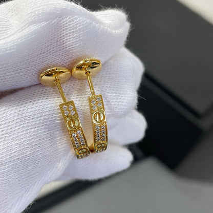 [Eternal Jewelry]LOVE DIAMOND GOLD HOOP EARRINGS